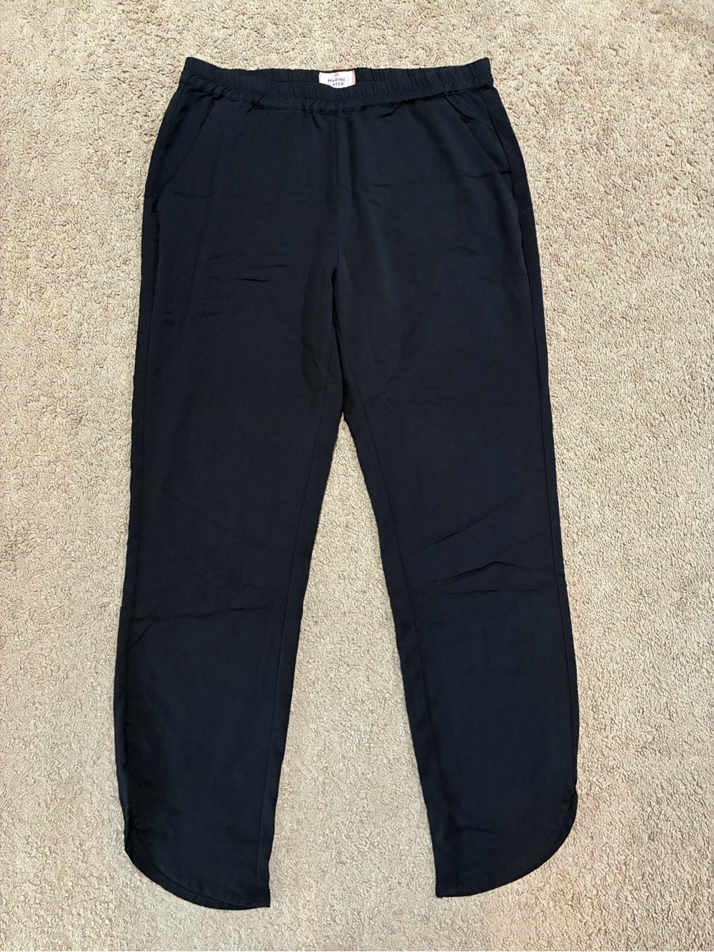 Marine Layer Allison Pant Women’s S Black Elastic Waist Modal Blend Dolphin Hem